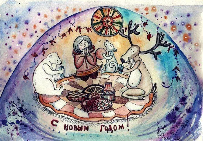 Мастер-класс «Новогодняя этно-открытка»
