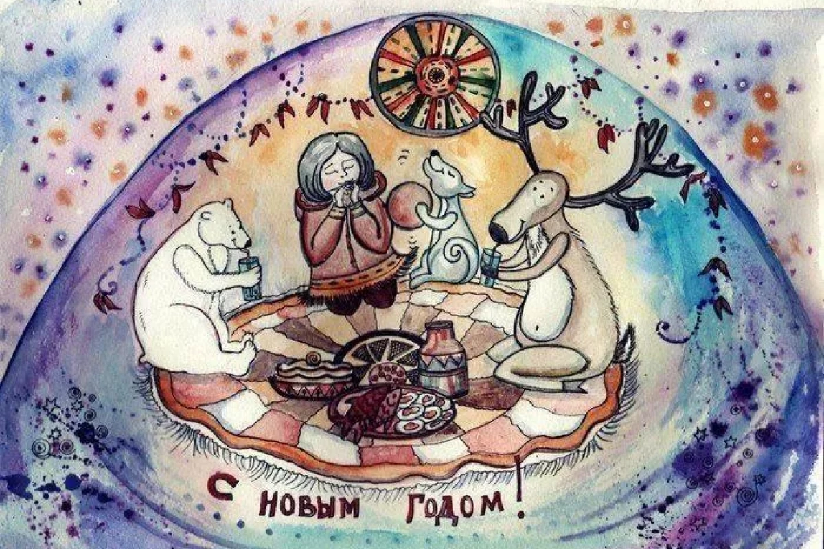 Мастер-класс «Новогодняя этно-открытка»